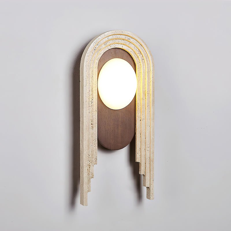 Uloryra Wall Light Minimalist in Travertine - Kingsley Beaumont