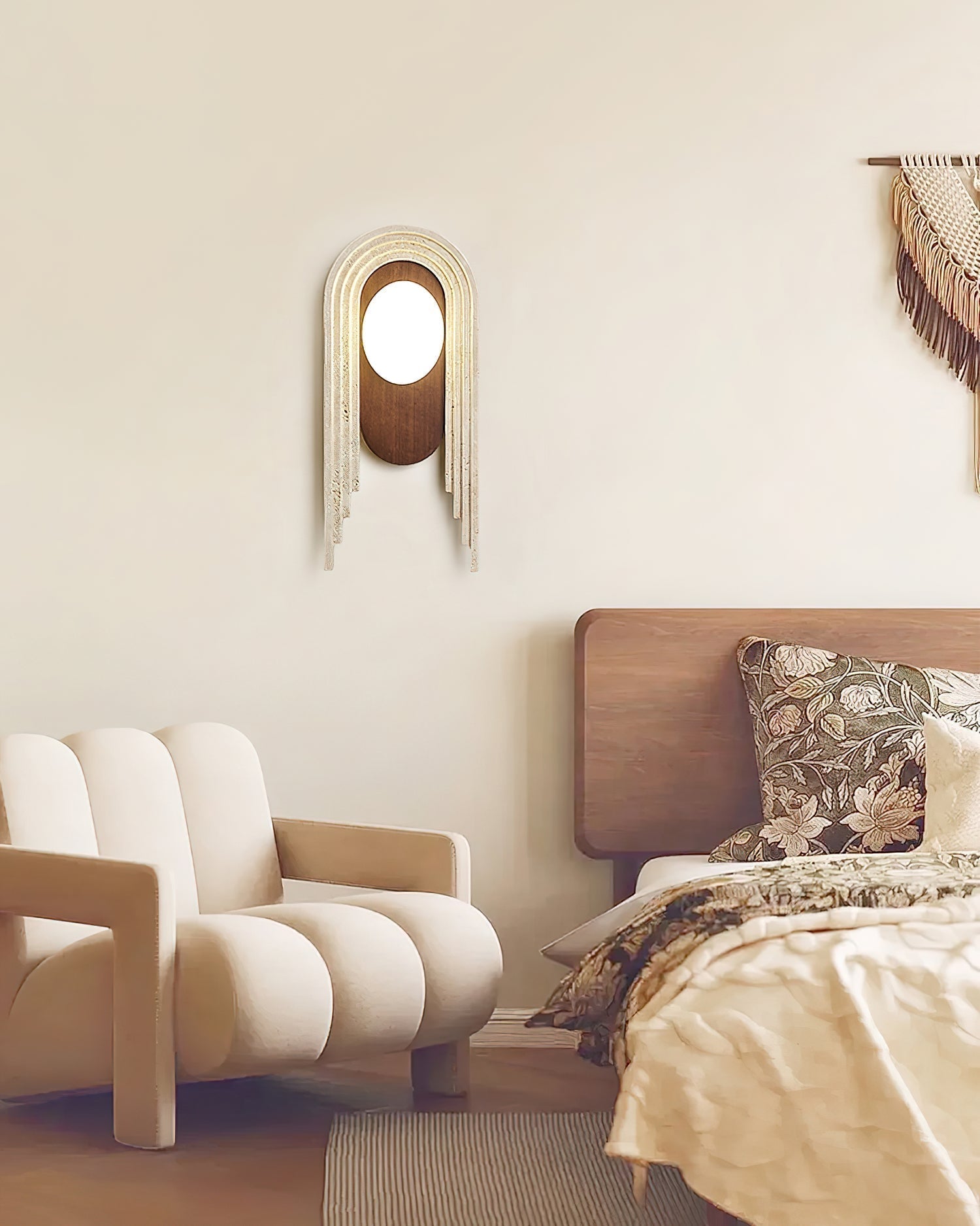 Uloryra Wall Light Minimalist in Travertine - Kingsley Beaumont