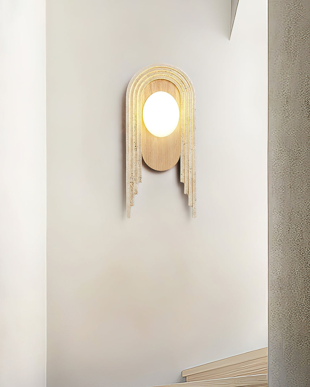 Uloryra Wall Light Minimalist in Travertine - Kingsley Beaumont