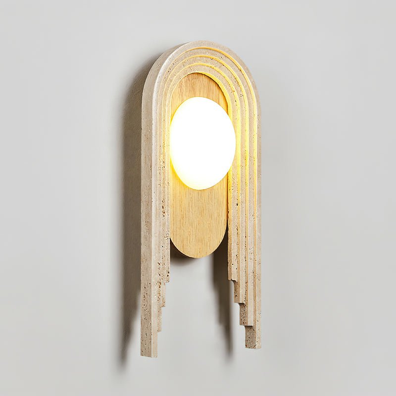 Uloryra Wall Light Minimalist in Travertine - Kingsley Beaumont