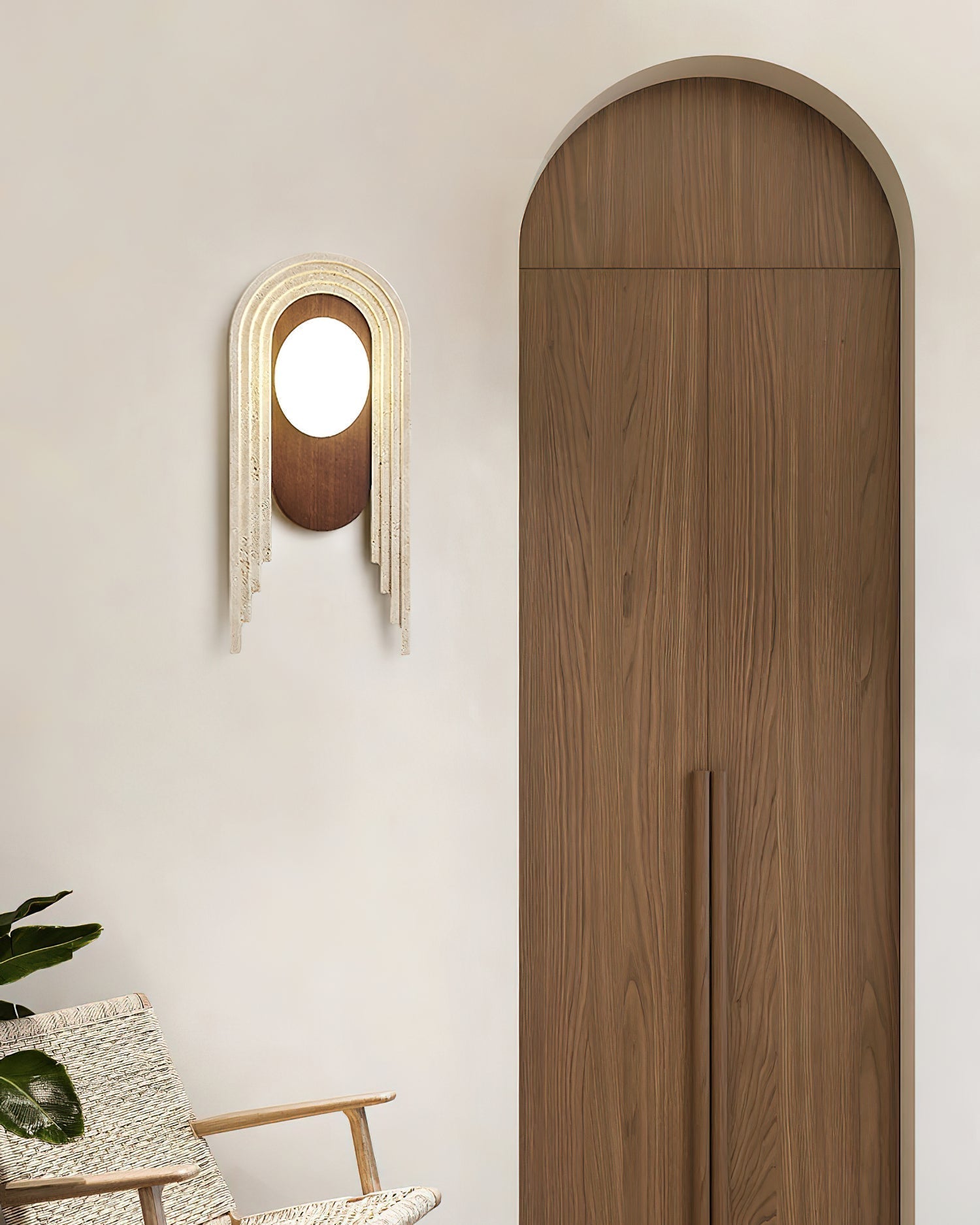 Uloryra Wall Light Minimalist in Travertine - Kingsley Beaumont