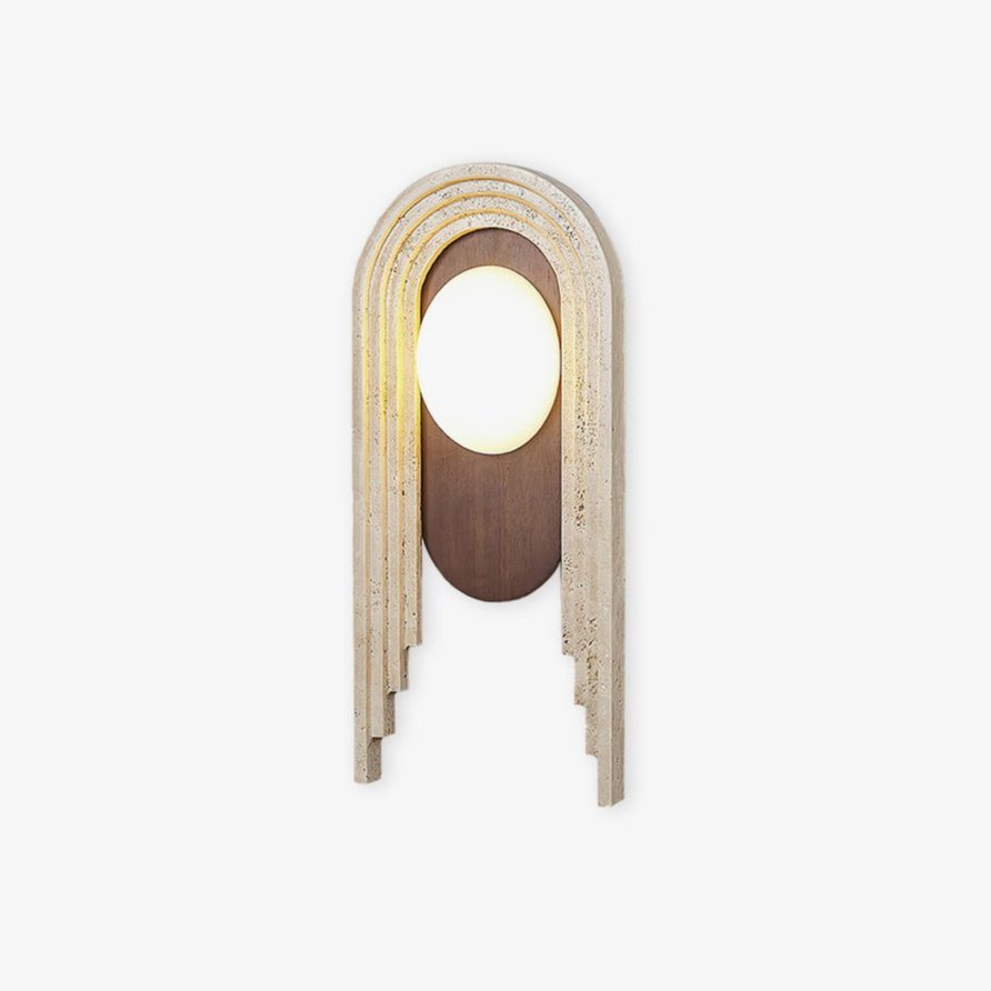 Uloryra Wall Light Minimalist in Travertine - Kingsley Beaumont