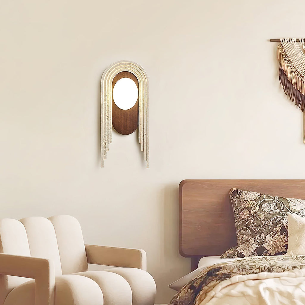 Uloryra Wall Light Minimalist in Travertine - Kingsley Beaumont