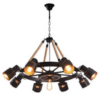 Epoch Industrial LED Pendant Light Black Metal/Rope Cafe/Bar
