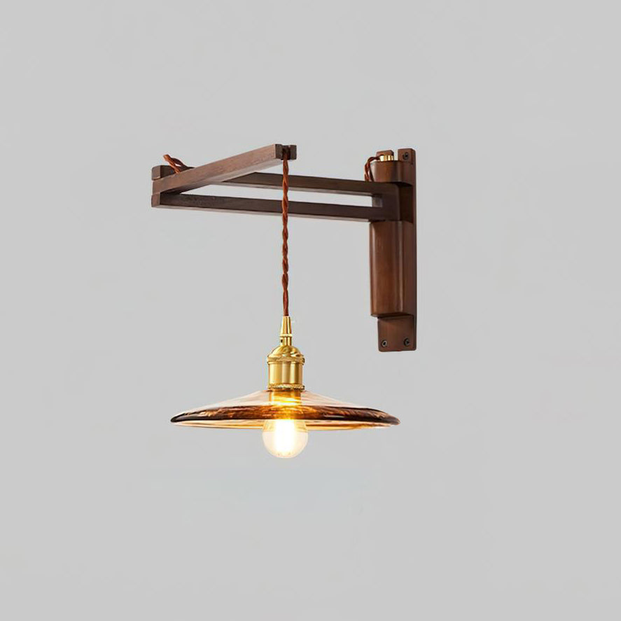 Geyla Rustic Wooden Wall Lamp
