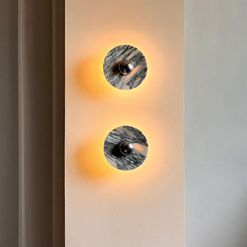 Wall Lamp Marble Disc LED Modern Light Fixture Multiple Colors