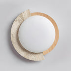Ritta  Travertine Oval LED Ceiling Light
