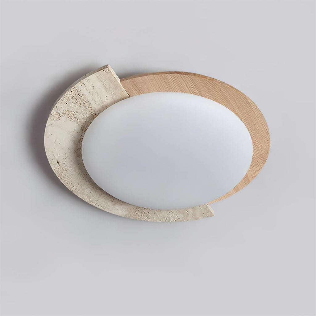 Ritta  Travertine Oval LED Ceiling Light