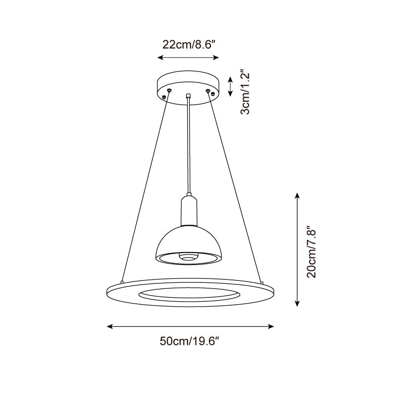 Ritta Travertine Dome & Ring Pendant Lamp