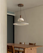 Ritta Travertine Dome & Ring Pendant Lamp