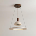 Ritta Travertine Dome & Ring Pendant Lamp