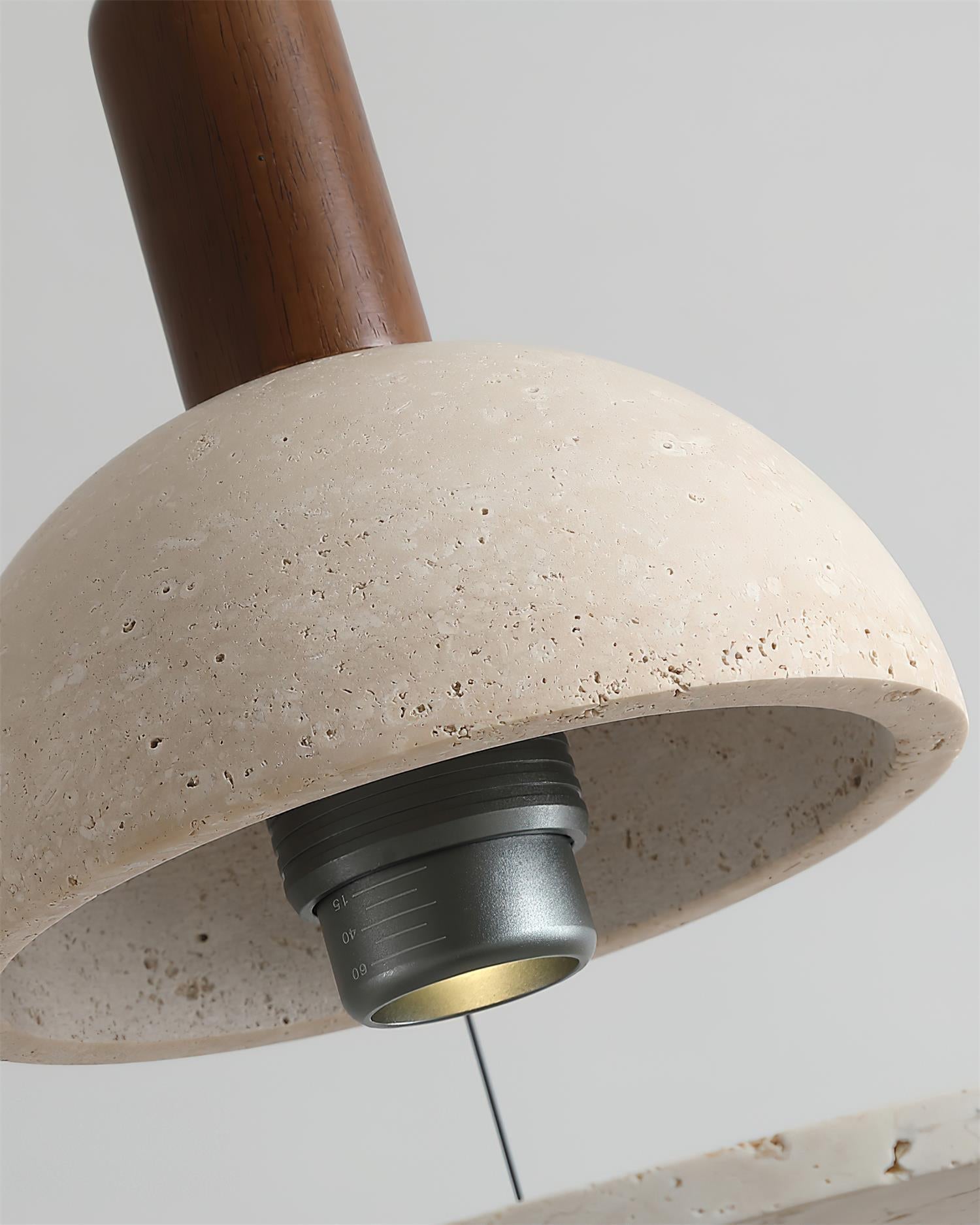 Ritta Travertine Dome & Ring Pendant Lamp