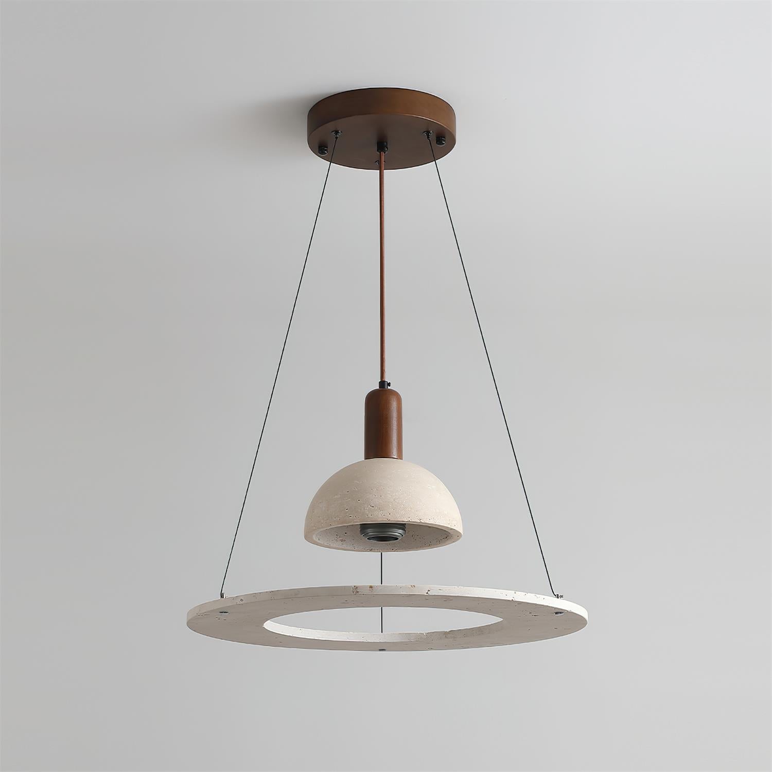 Ritta Travertine Dome & Ring Pendant Lamp