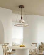 Ritta Travertine Dome & Ring Pendant Lamp