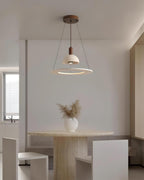 Ritta Travertine Dome & Ring Pendant Lamp