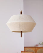 Pendant Lamp Cotton-Thread Shade Walnut Wood Natural