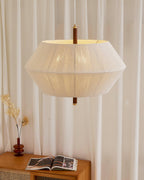 Pendant Lamp Cotton-Thread Shade Walnut Wood Natural