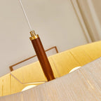 Pendant Lamp Cotton-Thread Shade Walnut Wood Natural
