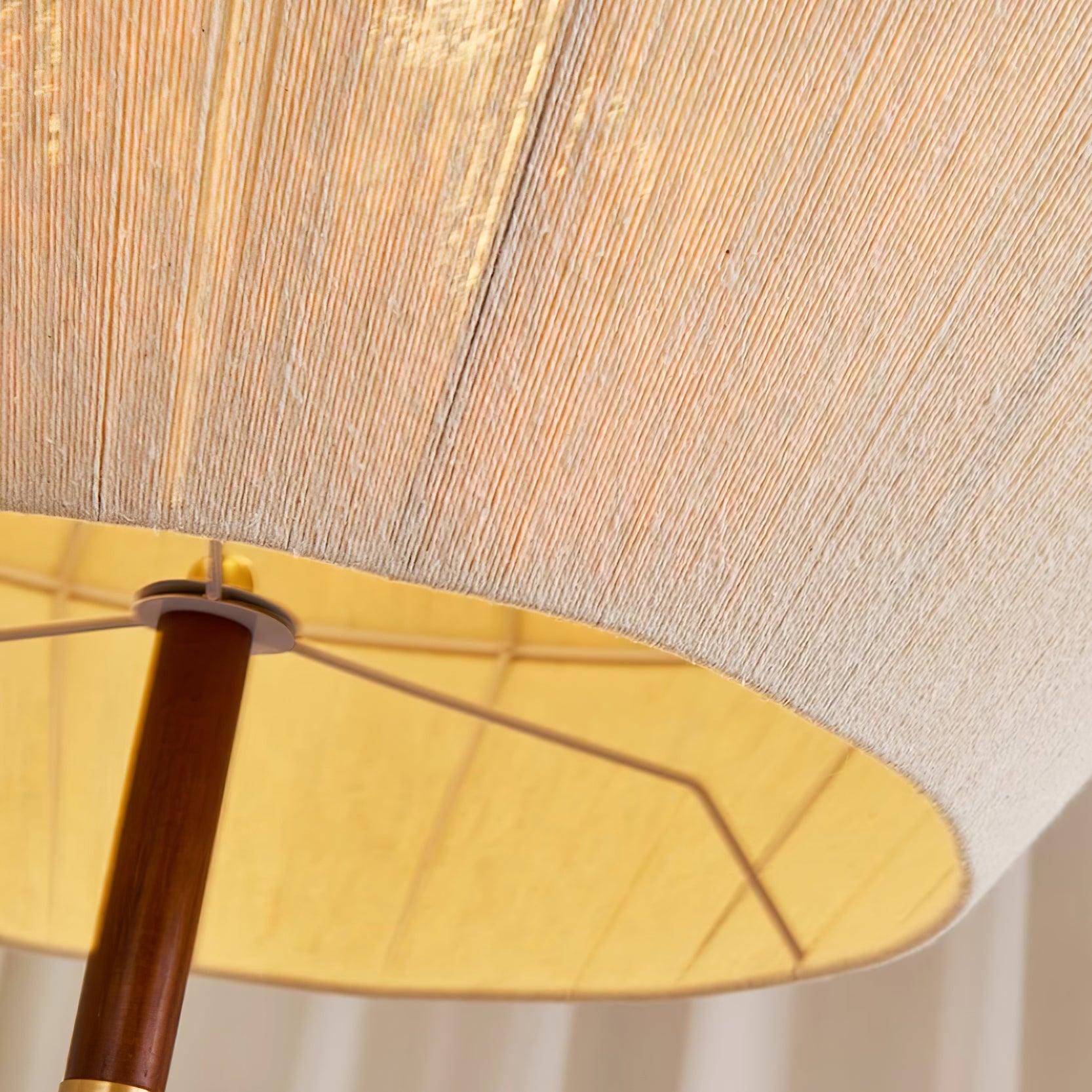 Pendant Lamp Cotton-Thread Shade Walnut Wood Natural