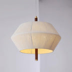 Pendant Lamp Cotton-Thread Shade Walnut Wood Natural