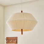 Pendant Lamp Cotton-Thread Shade Walnut Wood Natural