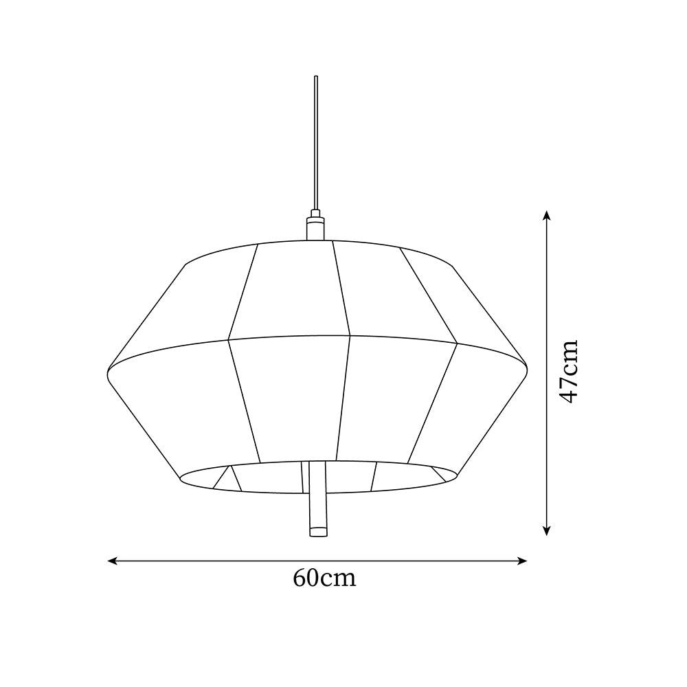 Pendant Lamp Cotton-Thread Shade Walnut Wood Natural