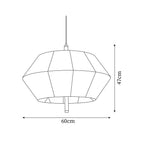 Pendant Lamp Cotton-Thread Shade Walnut Wood Natural