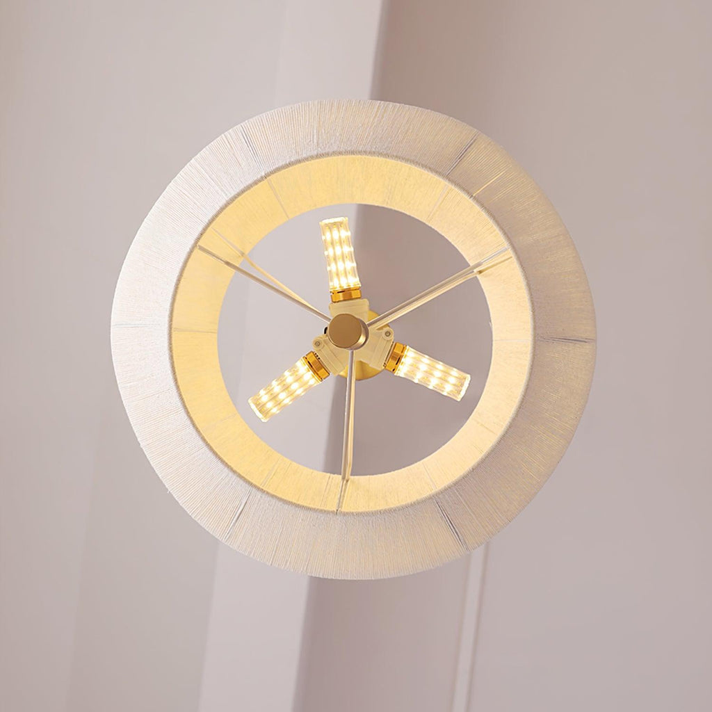 Pendant Lamp Cotton-Thread Shade Walnut Wood Natural