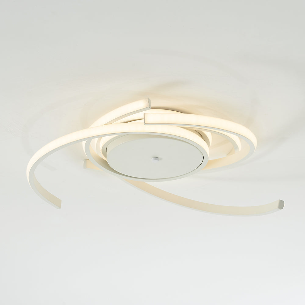 Arisha Modern Multi Arc Linetype Ceiling Light,Black/White