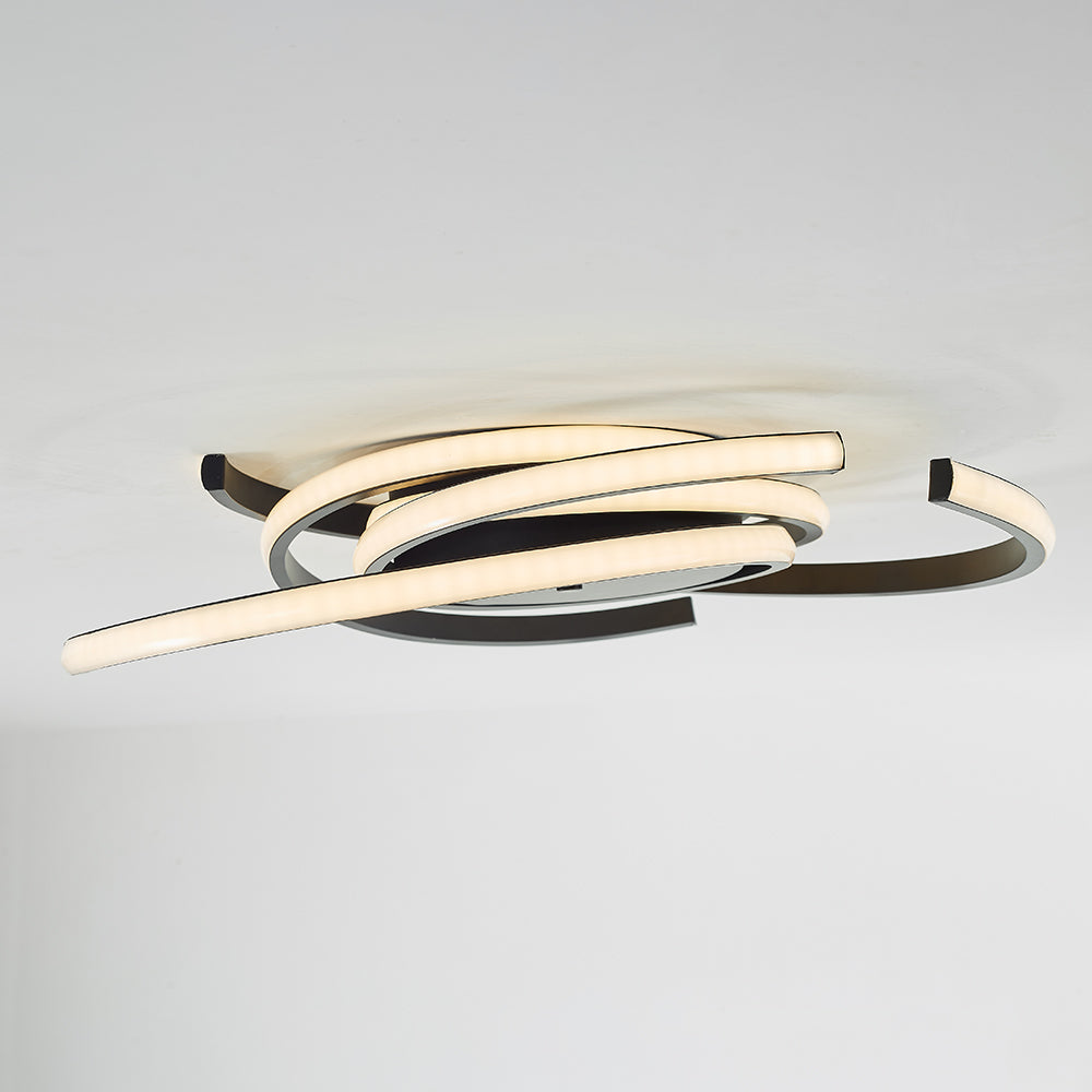 Arisha Modern Multi Arc Linetype Ceiling Light,Black/White