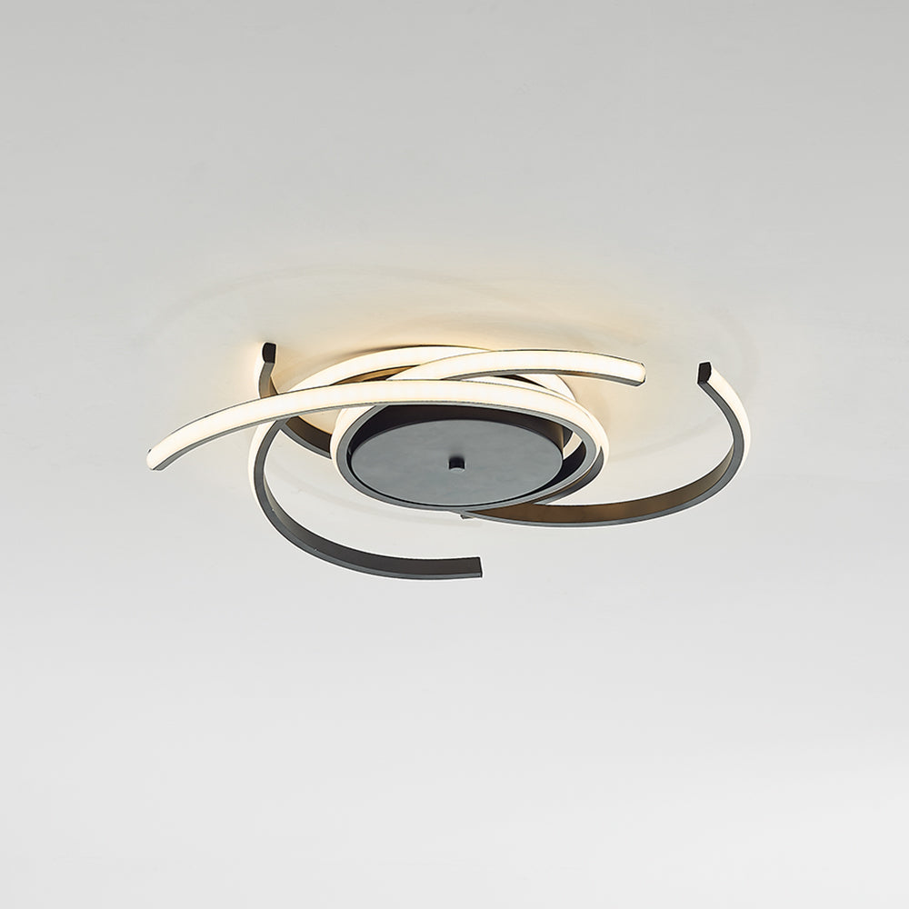 Arisha Modern Multi Arc Linetype Ceiling Light,Black/White