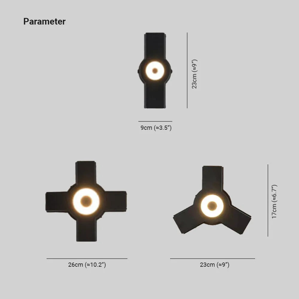 Ovelo Modern Waterproof Minimalist Cross Outdoor Wall Light Garden/Corridor