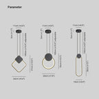 Doria Modern LED Pendant Light Black/White Metal Living Room