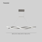 Arisha Pendant Light Linear Double Wave Modern, Metal, Black/Grey, Bedroom