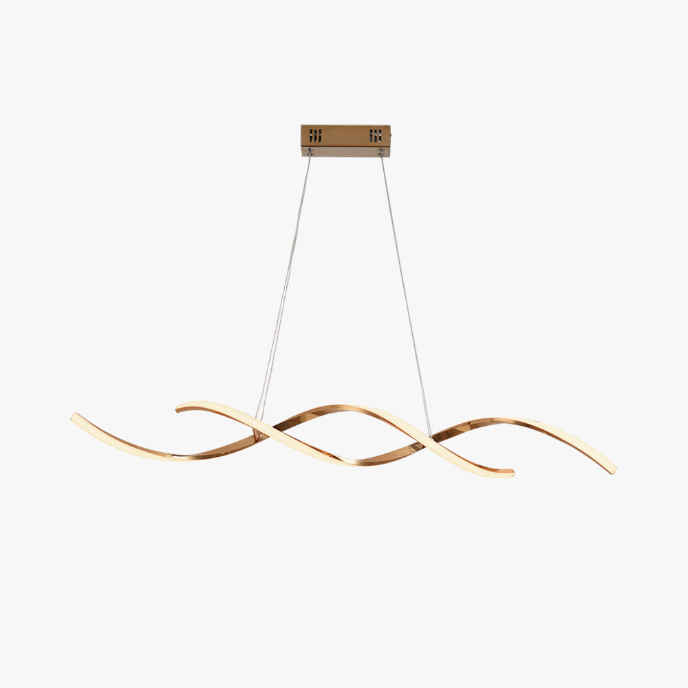 Arisha Modern Wavy Metal/ Pendant Light, Chrome/Gold