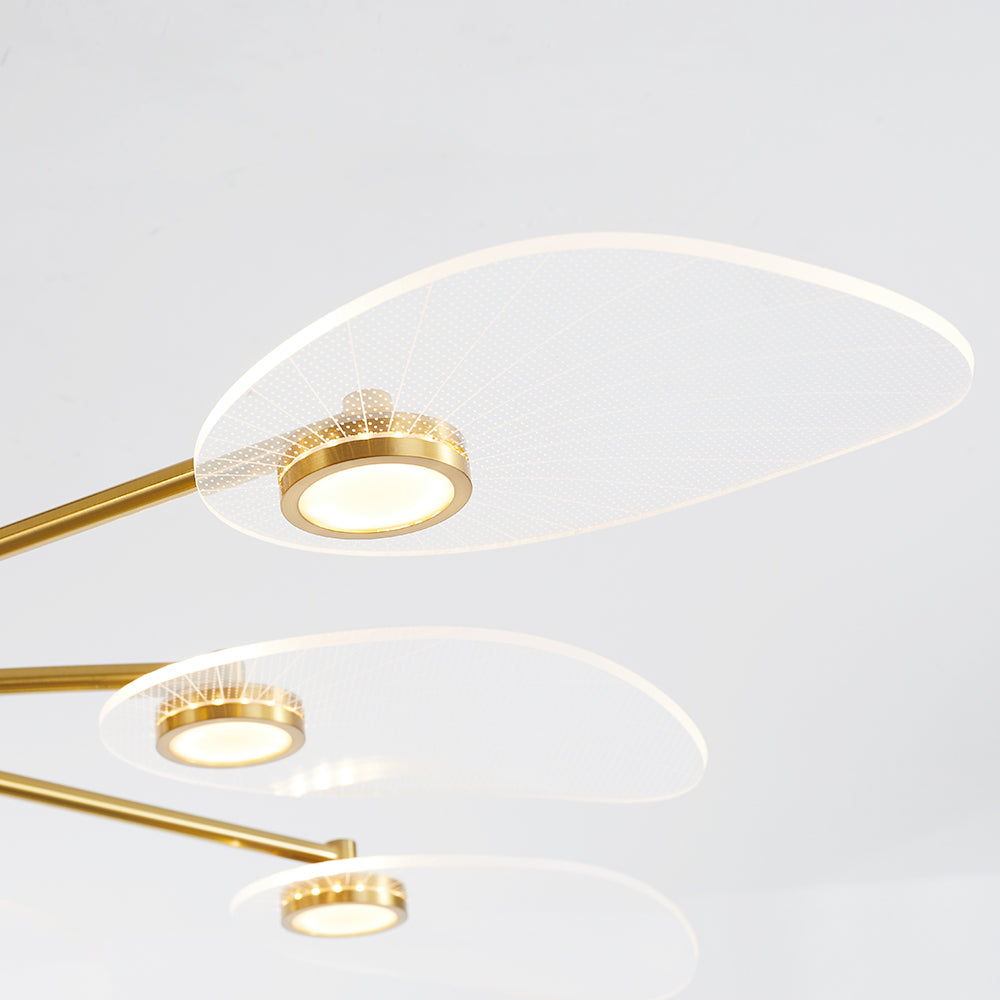 Arisha Art Deco Leaf Metal/ Chandelier, Gold