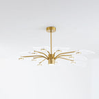 Arisha Art Deco Leaf Metal/ Chandelier, Gold