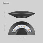 Ray Wall Lamp Flying Saucer, Metal LED, Black, Outdoor
