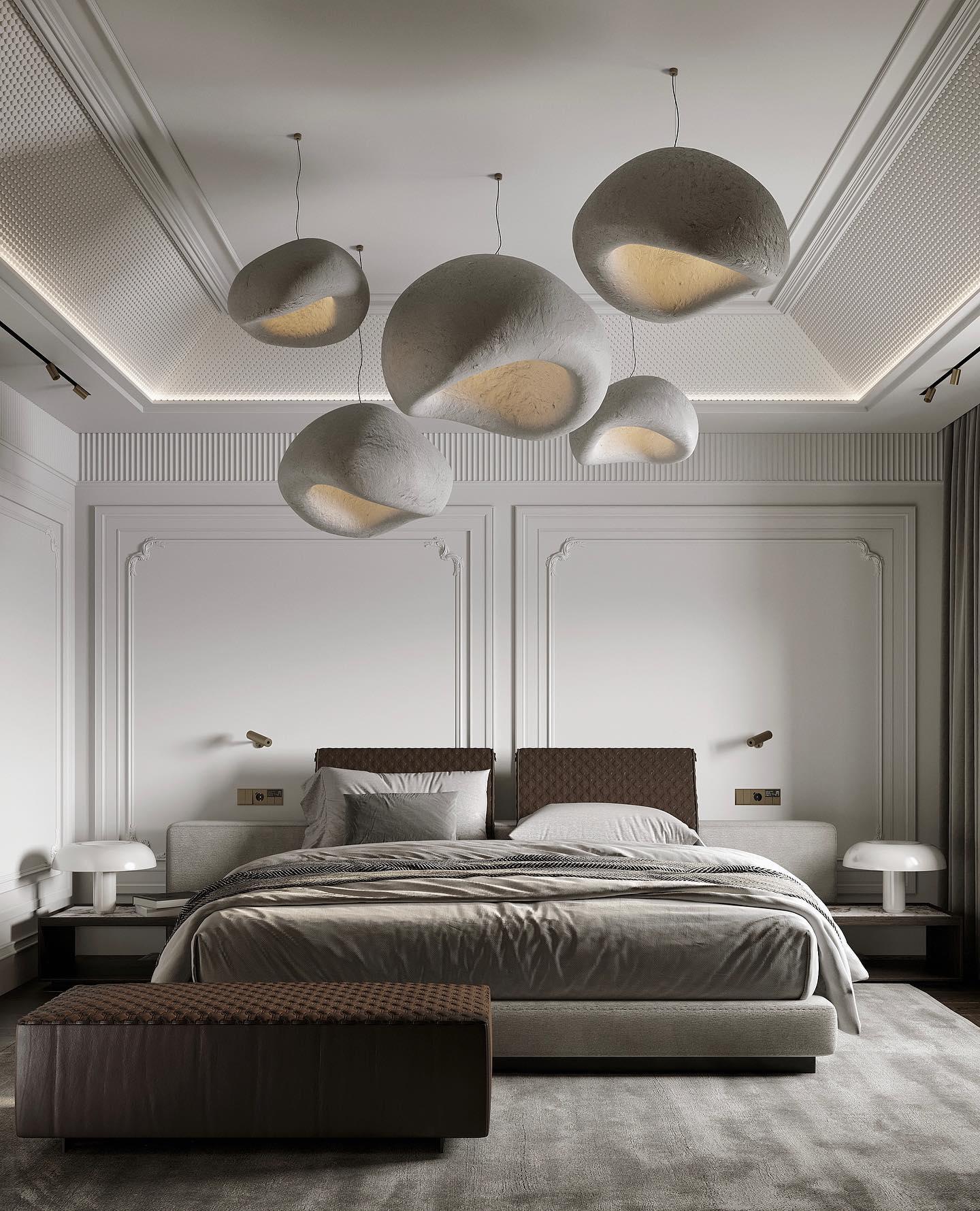 Chandelier Wabi-Sabi Pebble Cluster Organic Form Minimalist Artistic