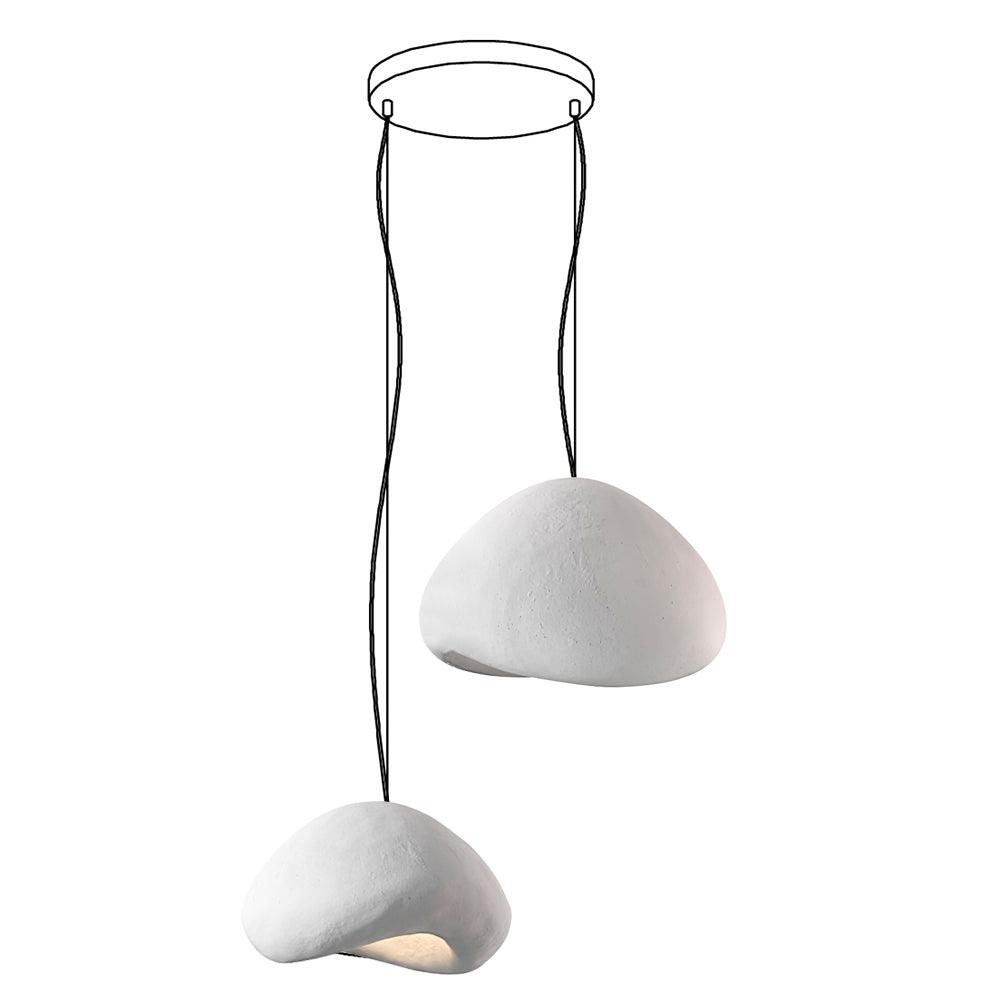 Chandelier Wabi-Sabi Pebble Cluster Organic Form Minimalist Artistic