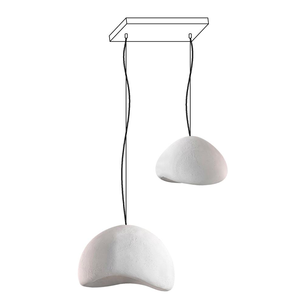 Chandelier Wabi-Sabi Pebble Cluster Organic Form Minimalist Artistic