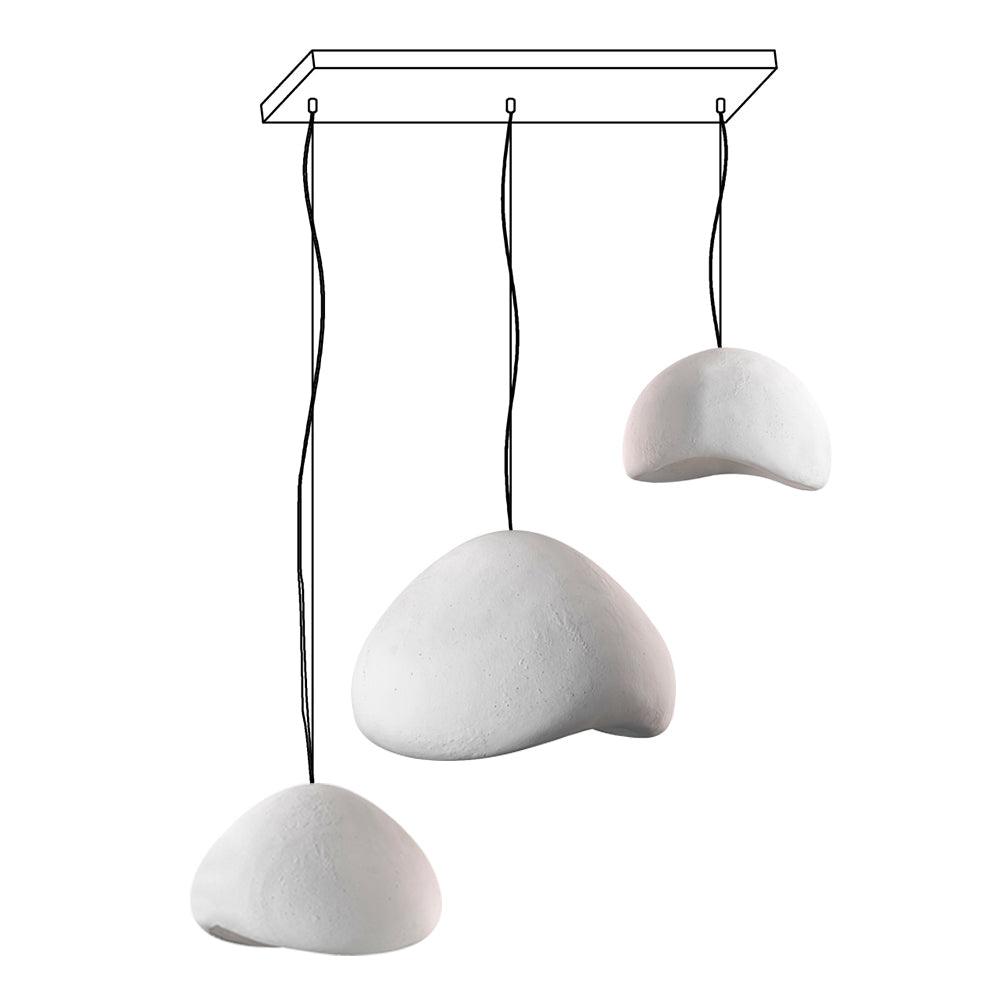 Chandelier Wabi-Sabi Pebble Cluster Organic Form Minimalist Artistic