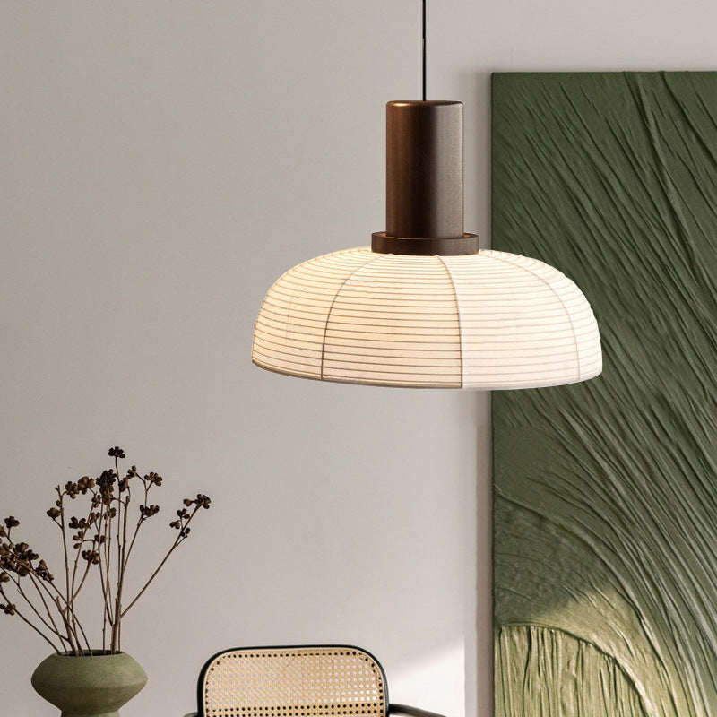 Ritta Pendant Light Neutral Paper Modern  Fabric White