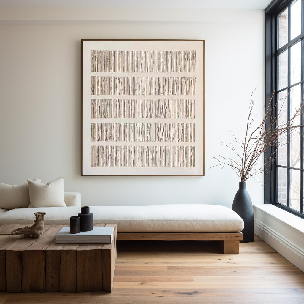 Textured Vertical Linear Relief Painting