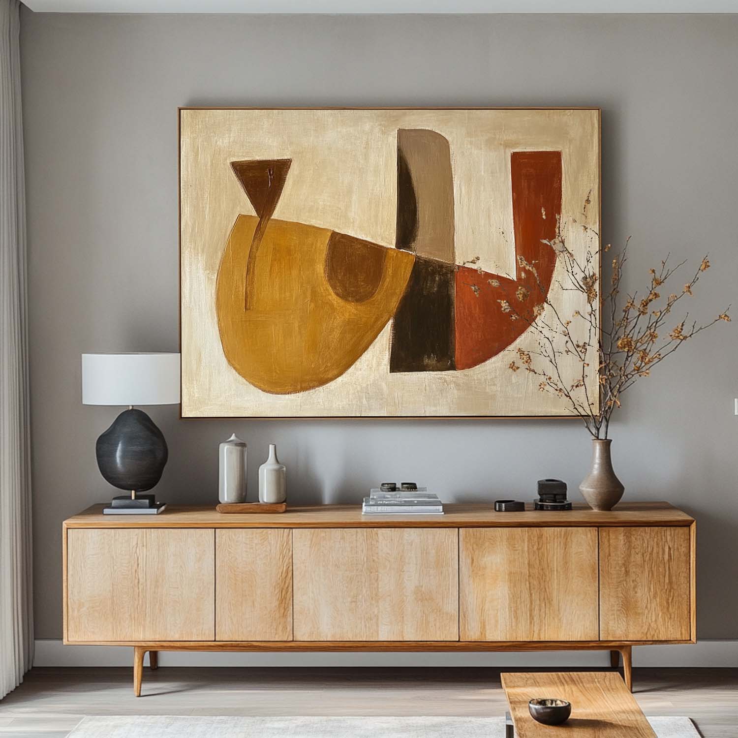 Abstract Mid-Century Modern Oil Painting