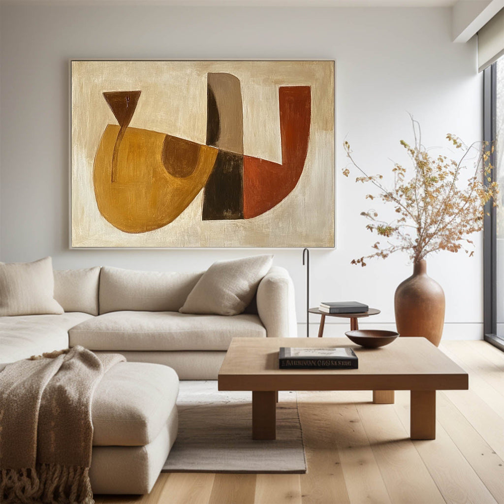 Abstract Mid-Century Modern Oil Painting