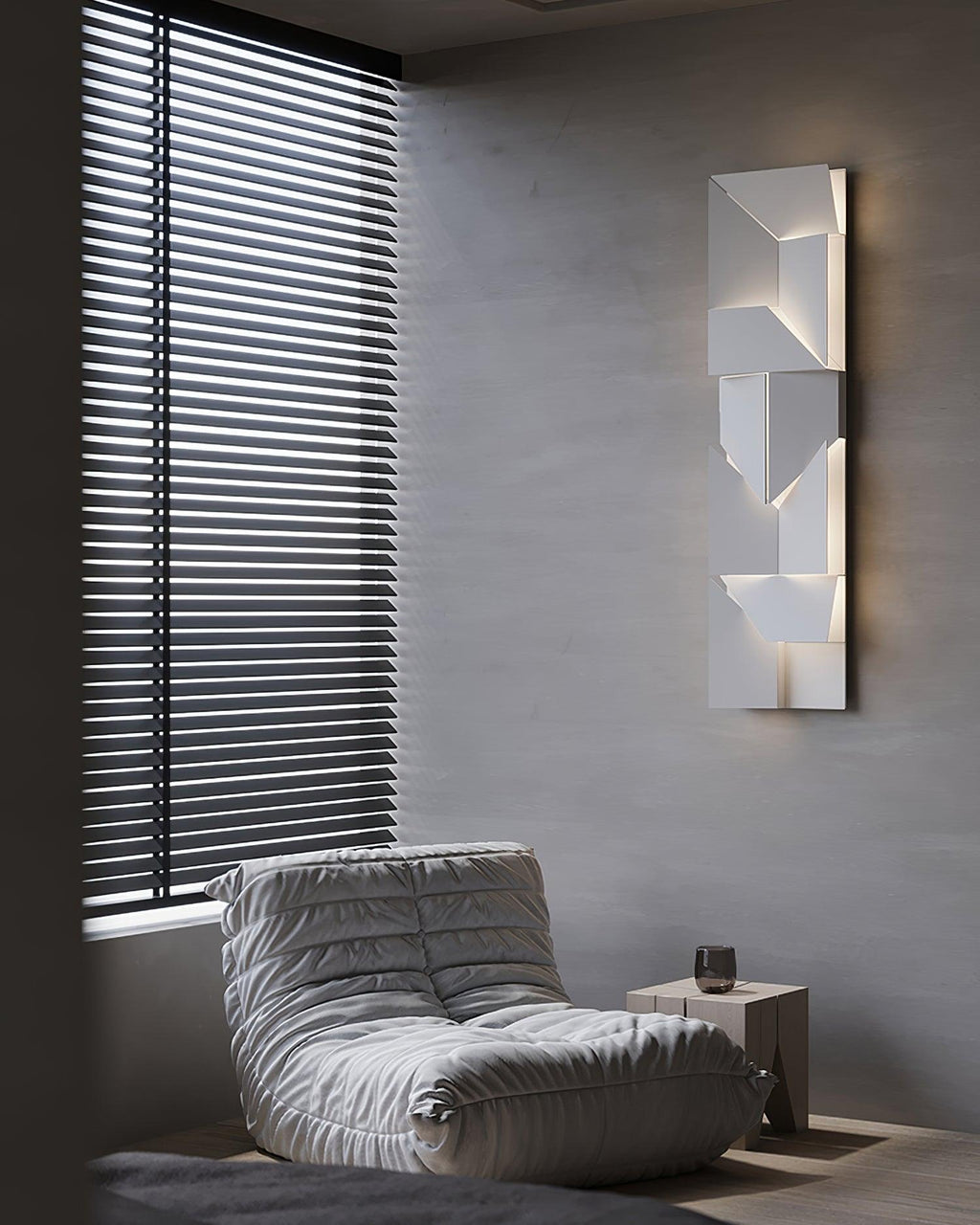 Wall Lamp 3D Geometric Panels Layered Light Art Remote Dimming Modern