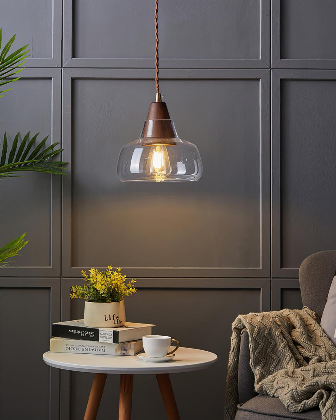 Walnut Glass Pendant Lamp
