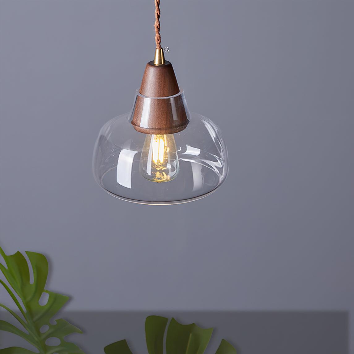 Walnut Glass Pendant Lamp