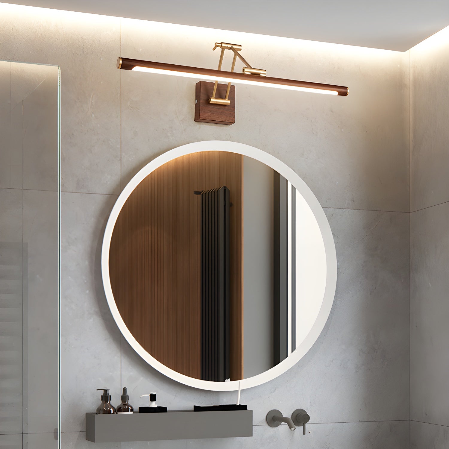 Arvararae Walnut Color Linear Adjustable Wall Light